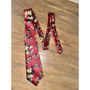 Goid Stan Vintage Mickey Mouse Tie Red Disney Magic Kingdom Epcot Animal Kingdom